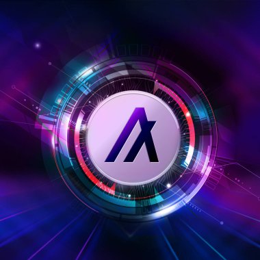 Renkli arkaplanda kripto para, renk sanatı