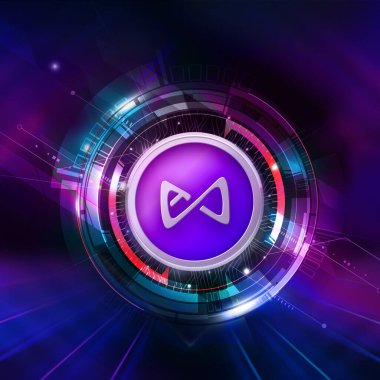 Renkli arkaplanda kripto para, renk sanatı