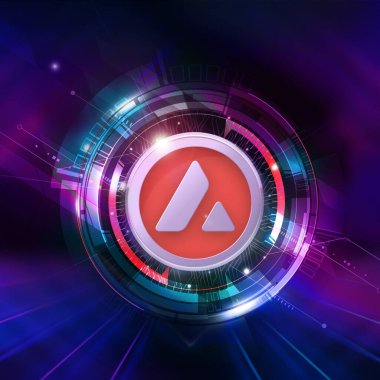 Renkli arkaplanda kripto para, renk sanatı