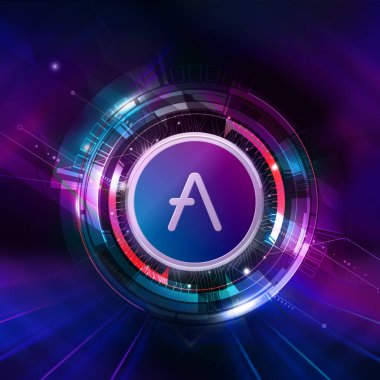 Renkli arkaplanda kripto para, renk sanatı