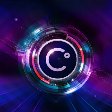 Renkli arkaplanda kripto para, renk sanatı