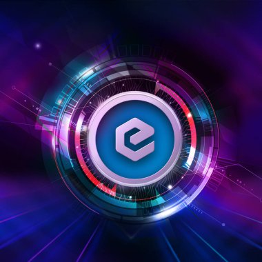 Renkli arkaplanda kripto para, renk sanatı