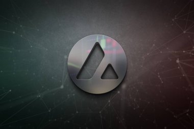 Renkli arka plan, kripto para kavramı renk sanatı üzerine üç boyutlu analanche şifreleme para