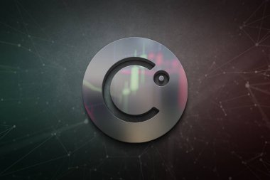 3D rengarenk arkaplan üzerinde Celsius şifreleme para, kripto para kavramı renk sanatı