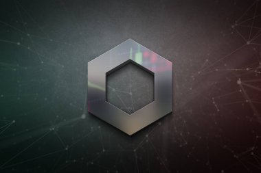 Renkli arkaplan, kripto para kavramı renk sanatı üzerine zincir kripto para oluşturma 3D