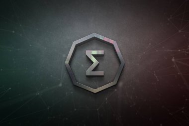 Renkli arkaplan, kripto para, kripto para kavramı renk sanatı üzerine üç boyutlu şifreleme