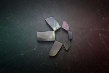 Renkli arkaplan üzerine üç boyutlu şifreleme para, kripto para kavramı renk sanatı