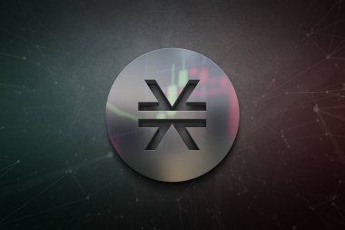 Renkli arkaplan, kripto para, kripto para konsepti renk sanatı üzerinde 3D oluşturma