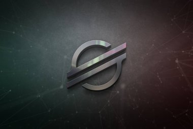 Renkli arkaplan, kripto para kavramı renk sanatı üzerine üç boyutlu şifreli para oluşturma