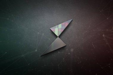 Renkli arkaplan, kripto para kavramı renk sanatı üzerine üç boyutlu Thorchcoin şifreleme para