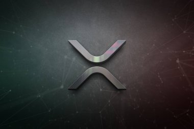 Renkli arkaplan üzerinde xpr şifreleme para, kripto para kavramı konsept renk sanat