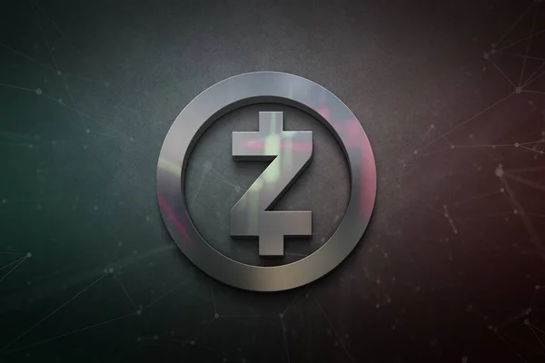 Απόδοση Zcash Νόμισμα Cryptocurrency Πολύχρωμο Φόντο Cryptocurrency Έννοια Έγχρωμη Τέχνη — Φωτογραφία Αρχείου