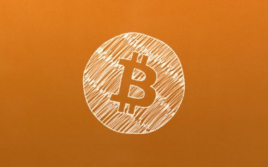 Renkli arkaplan, kripto para kavramı renk sanatı üzerine üç boyutlu bitcoin kripto para oluşturma