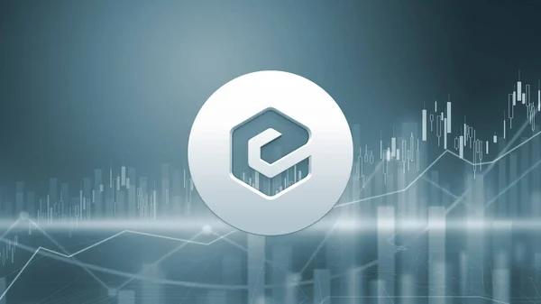 Rendering Ecash Cryptocurrency Mynt Färgglada Bakgrund Cryptocurrency Koncept Färg Konst — Stockfoto