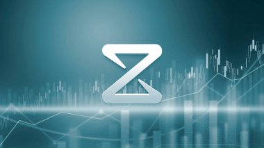 Renkli arkaplan, kripto para, kripto para konsepti renk sanatı üzerinde 3D görüntüleme