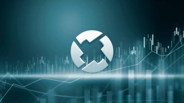 3D rengarenk arkaplan üzerinde zrx şifreleme para, kripto para kavramı renk sanatı