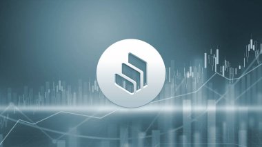 Renkli arkaplan, şifreleme konsepti renk sanatı üzerine üç boyutlu şifreli para oluşturma