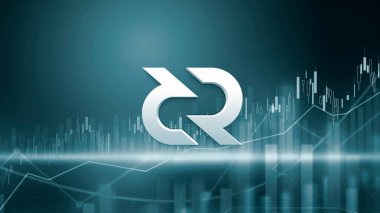 3D rengarenk arkaplan, kripto para kavramı renk sanatı üzerine kripto para azaltımı