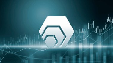 Renkli arkaplan, kripto para kavramı renk sanatı üzerine üç boyutlu şifreleme parolası