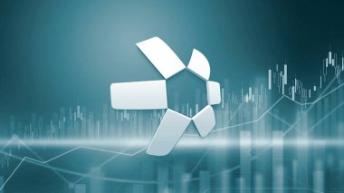 Renkli arkaplan üzerine üç boyutlu şifreleme para, kripto para kavramı renk sanatı