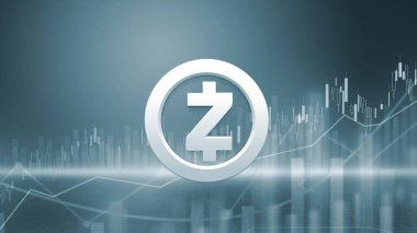 3D rengarenk arkaplan, kripto para kavramı renk sanatı üzerine zcash kripto para hazırlama