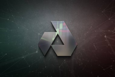 Renkli arkaplan üzerinde akash şifreleme para, kripto para kavramı konsept renk sanat