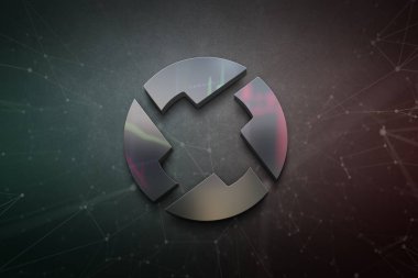 3D rengarenk arkaplan üzerinde zrx şifreleme para, kripto para kavramı renk sanatı