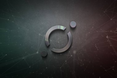 Renkli arkaplan üzerinde ikx şifreleme para, kripto para kavramı konsept renk sanat