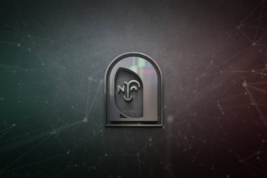 Renkli arkaplan, kripto para kavramı renk sanatı üzerine üç boyutlu eklenti şifreleme parolası