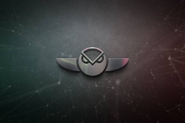 Renkli arkaplan üzerinde gnosis şifreleme para, kripto para konsept renk sanat