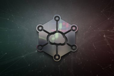 Renkli arkaplan, kripto para kavramı renk sanatı üzerine 3D storj kripto para oluşturma