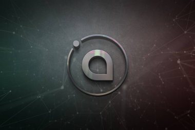 Renkli arkaplan üzerinde siacoin şifreli para, kripto para kavramı renk sanatı