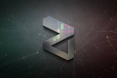 3D rengarenk arkaplan, kripto para kavramı renk sanatı üzerine zilliga kripto para oluşturma