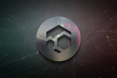 3D rengarenk arkaplan üzerinde zel akı şifreleme para, kripto para konsept renk sanat