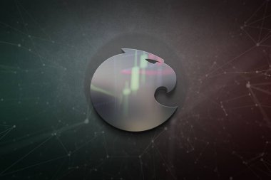 Renkli arka plan üzerinde aragon şifreleme para, kripto para kavramı konsept renk sanat