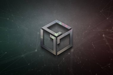 Renkli arkaplan üzerine gala şifreleme para, kripto para kavramı renk sanatı