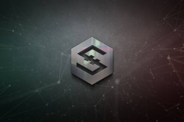 Renkli arkaplan üzerinde iostoken şifreleme para, şifreleme konsepti renk sanatı