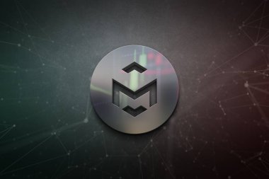 Renkli arkaplan, kripto para kavramı renk sanatı üzerine mediblock şifreleme para