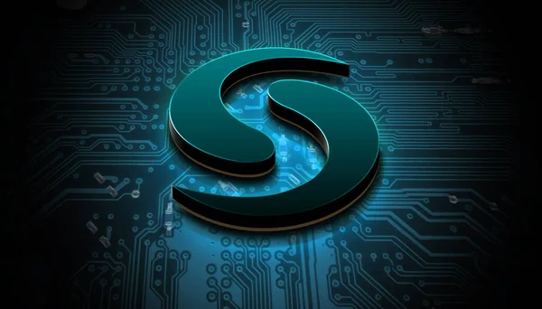 Rendering Syscoin Cryptocurrency Coin Colorful Background Cryptocurrency Concept Color Art — Stock Photo, Image