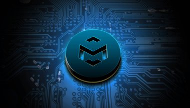 Renkli arkaplan, kripto para kavramı renk sanatı üzerine mediblock şifreleme para