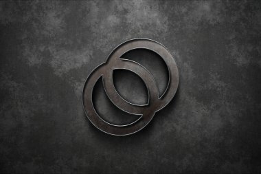 Renkli arkaplan, kripto para kavramı renk sanatı üzerine 3 boyutlu celo kripto para oluşturma