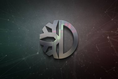 3D rendering deficain cryptocurrency coin on colorful background, cryptocurrency concept color art