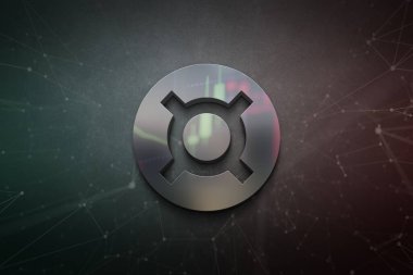 3D rendering flax cryptocurrency coin on colorful background, cryptocurrency concept color art