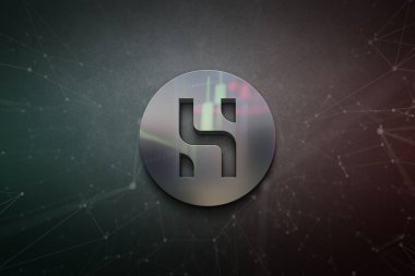 3D rendering husd cryptocurrency coin on colorful background, cryptocurrency concept color art