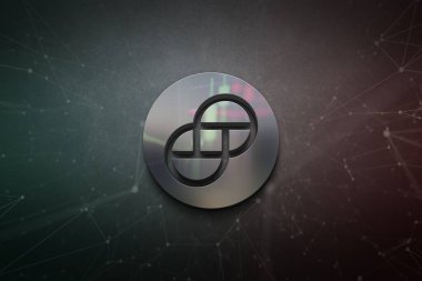 3D rendering gemeni cryptocurrency coin on colorful background, cryptocurrency concept color art