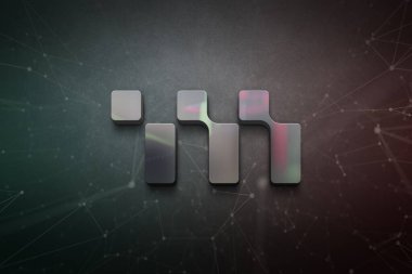 3D rendering metadium cryptocurrency coin on colorful background, cryptocurrency concept color art