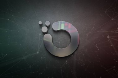 3D rendering orchid cryptocurrency coin on colorful background, cryptocurrency concept color art