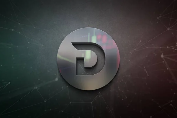 Rendering Divi Cryptocurrency Coin Colorful Background Cryptocurrency Concept Color Art — Foto Stock