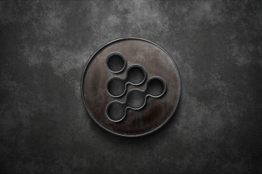 3D rendering rlc cryptocurrency coin on colorful background, cryptocurrency concept color art