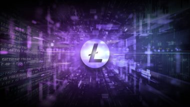 3D rendering litecoin cryptocurrency coin on colorful background, cryptocurrency concept color art
